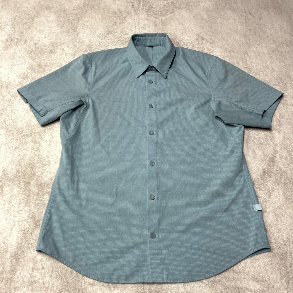 Lululemon Airing Easy Shirt Ripstop Textured Blue Button Up Mens M